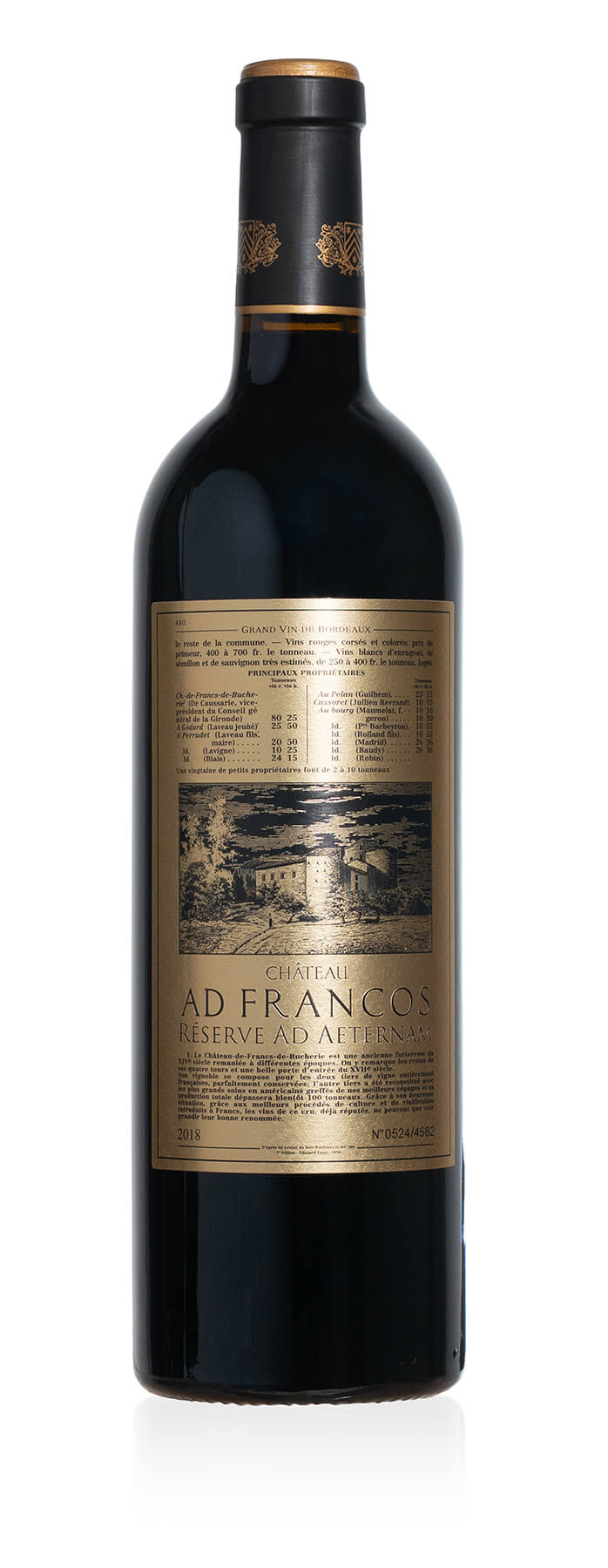 Láhev červeného vína Château Ad Francos Réserve Ad Aeternam