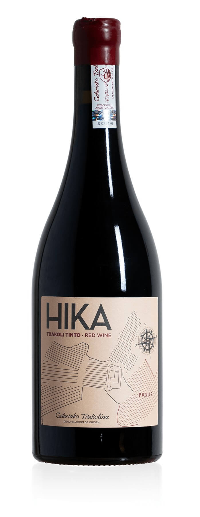 Láhev červeného vína HIKA Txakoli Red